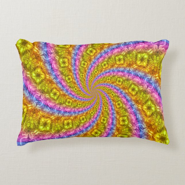 Coussin Abstrait psychédélique à pignon (Devant)