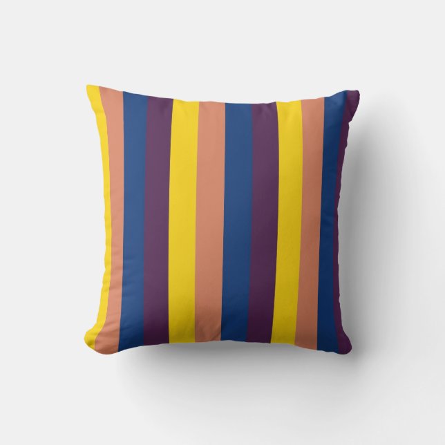 Coussin Abstrait rétro à bandes verticales (Recto)