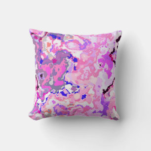Coussin Abstrait rose, bleu et violet