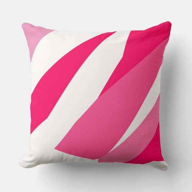 Coussin abstrait rose et blanc (Recto)