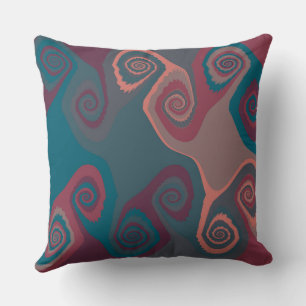Coussin Abstrait rose et turquoise