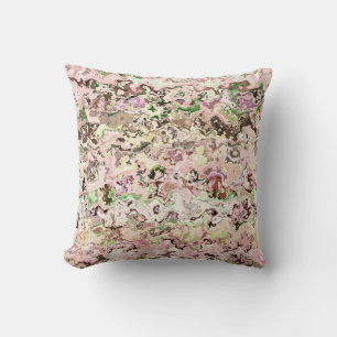 Coussin Abstrait rose et vert
