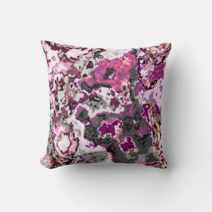Coussin Abstrait rose, gris et violet