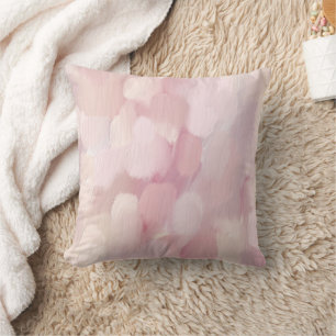 Coussin Abstrait rose pastel peint. Béquille