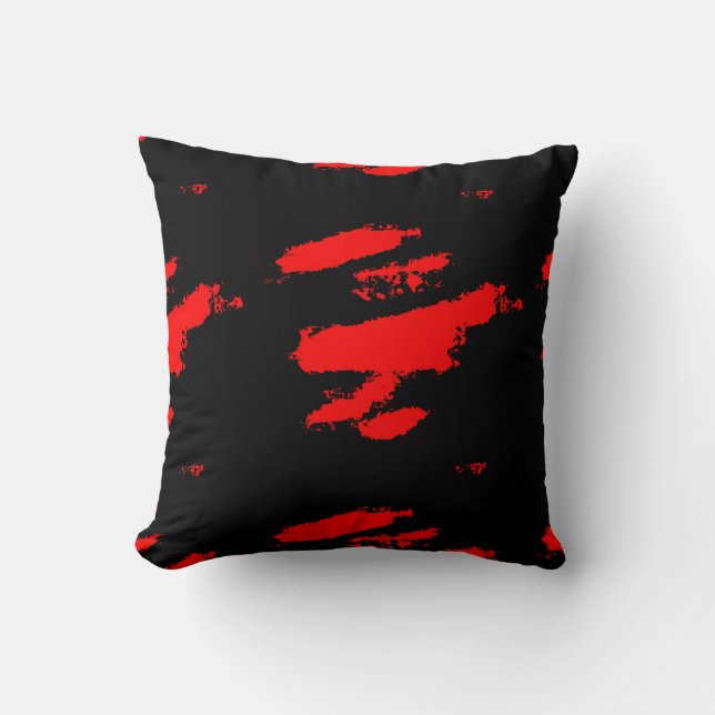Coussin abstrait rouge et noir (Recto)