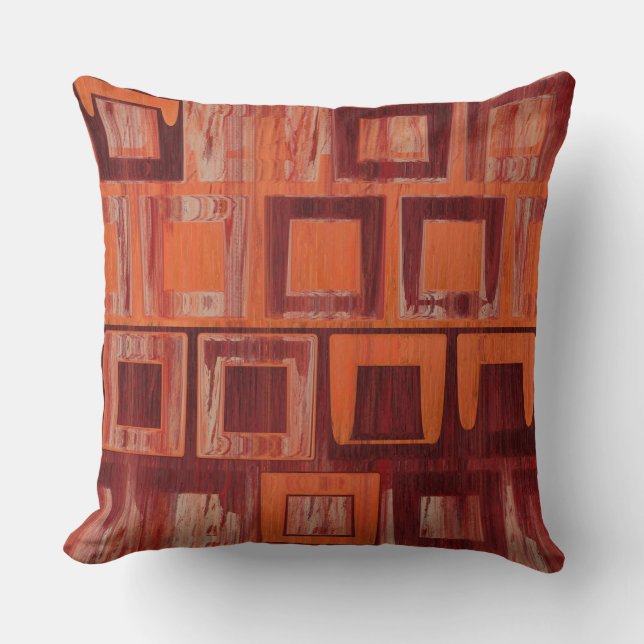 Coussin abstrait rouge et orange (Recto)