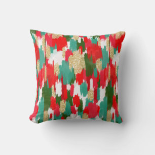 Coussin Abstrait rouge et vert