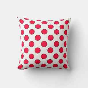 Coussin Abstrait simple style rouge blanc pois circl