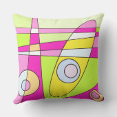 Coussin Abstrait surf Bright Pink Green Bubblegum (Verso)