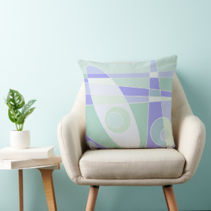 Coussin Abstrait Surf Pastel Purple Green