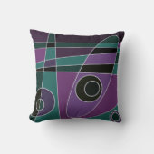 Coussin Abstrait Surf Turquoise Purple (Recto)