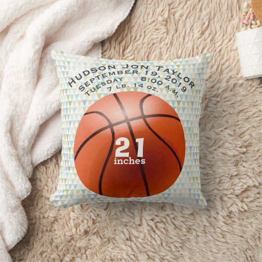 Coussin Abstrait Triangle Basketball Boys Birth Record (Couverture)