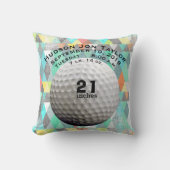 Coussin Abstrait Triangle Golf Ball Boys Birth Record (Recto)