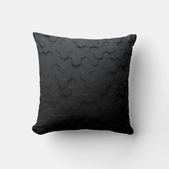 Coussin Abstrait triangulaire noir, Grunge surfa (Recto)