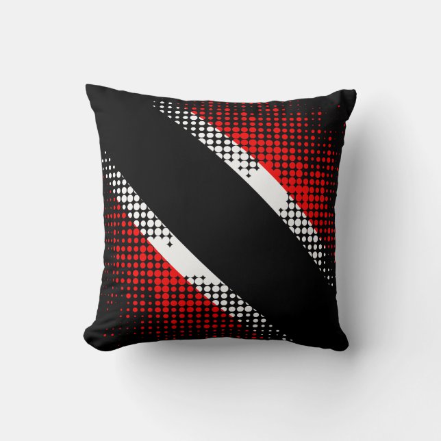 Coussin Abstrait Trinité-et-Tobago Dot Motif sur BLACK (Recto)