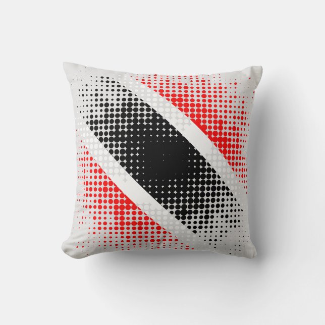 Coussin Abstrait Trinité-et-Tobago Dot Motif sur GRAY (Recto)