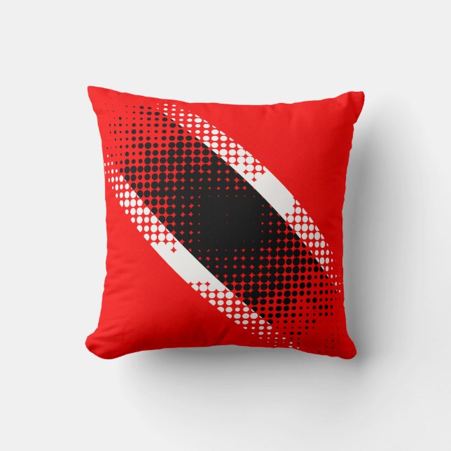 Coussin Abstrait Trinité-et-Tobago Dot Motif sur RED (Recto)