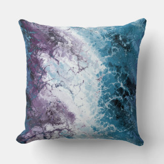 Coussin Abstrait Turquoise et Violet