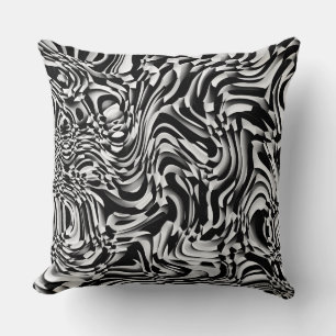 Coussin Abstrait Vave 270321 - 01 Noir et Blanc