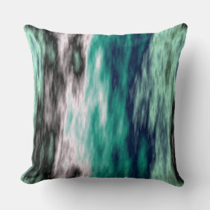 Coussin Abstrait vert, noir et blanc