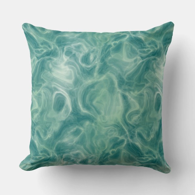 Coussin Abstrait vert turquoise (Recto)