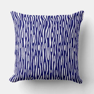 Coussin Abstraite 280314 - Marine profonde sur blanc