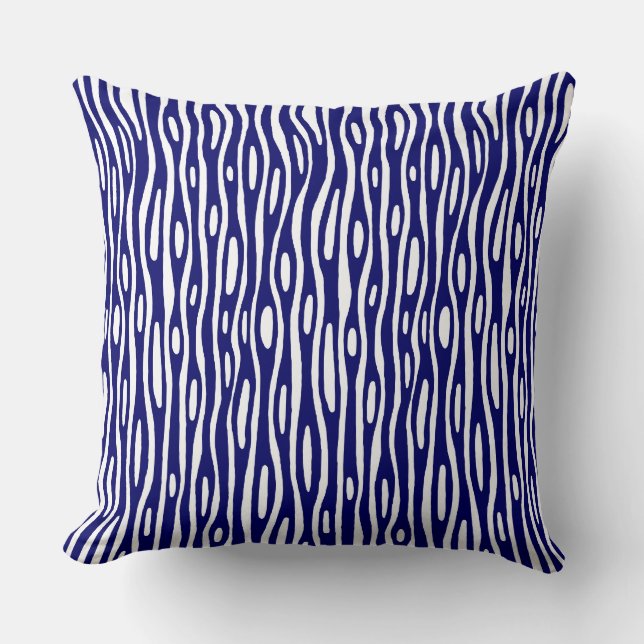 Coussin Abstraite 280314 - Marine profonde sur blanc (Recto)