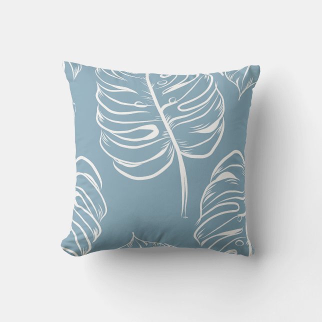 Coussin Abstraite Feuille Tropicale : Verdure transparente (Recto)