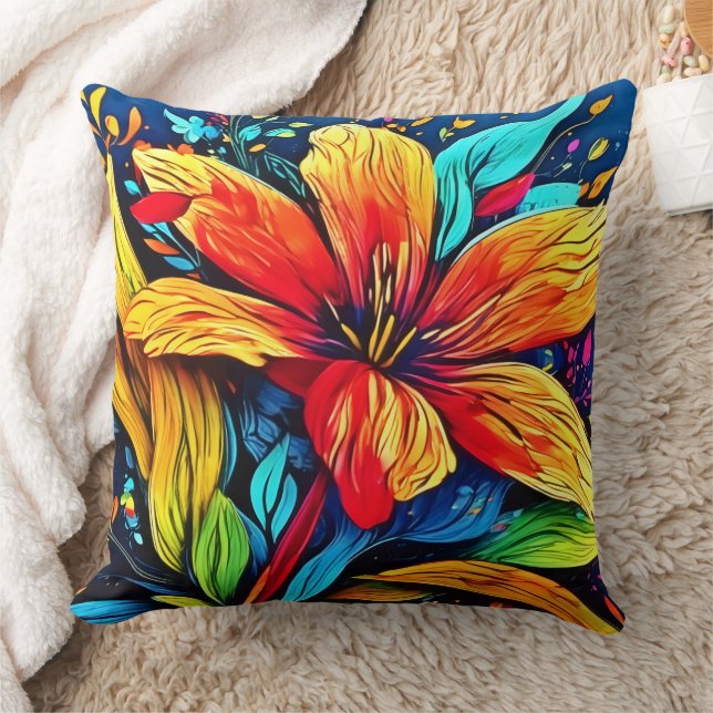 Coussin Abstraite flambée florale (Couverture)
