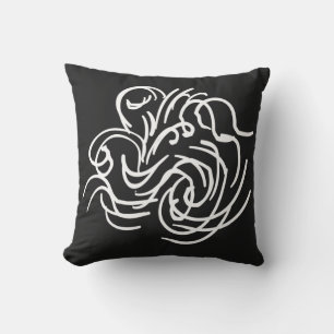 Coussin Abstraite ligne géométrique blanche moderne