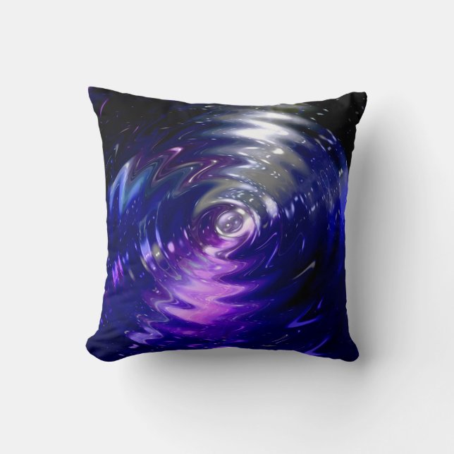 Coussin Abstraite Vague Bleue Art (Recto)