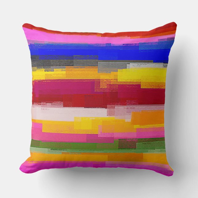 Coussin Abstraites bandes pastel peintes #2 (Recto)