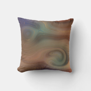 Coussin Abstraites persiennes Brown en or bleu vert