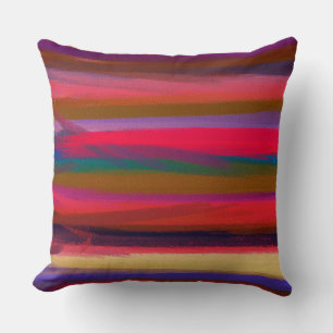 Coussin Abstraits rayures colorées Motif pastel