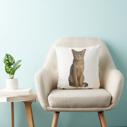 Coussin Abyssinian Blue Cat Pillow (Chaise)