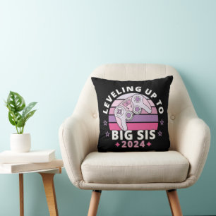 Coussin Accéder au rang de grande sœur 2024 Filles