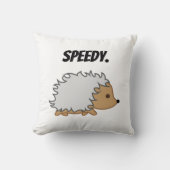 Coussin Accélérez le hérisson, Drôle dessin animé d'animal (Recto)