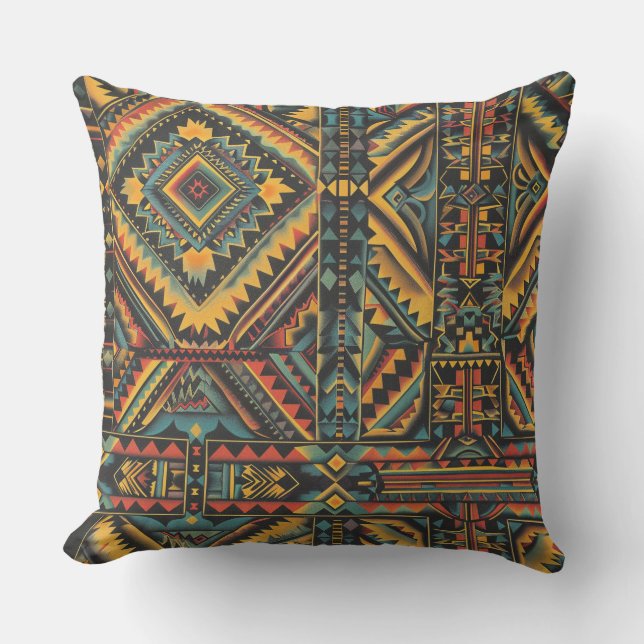 Coussin Accen Turquoise "Centuries-Old Geometry Elegance" (Recto)
