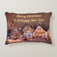 Coussin Accent Avec Scène De Noël Extérieure