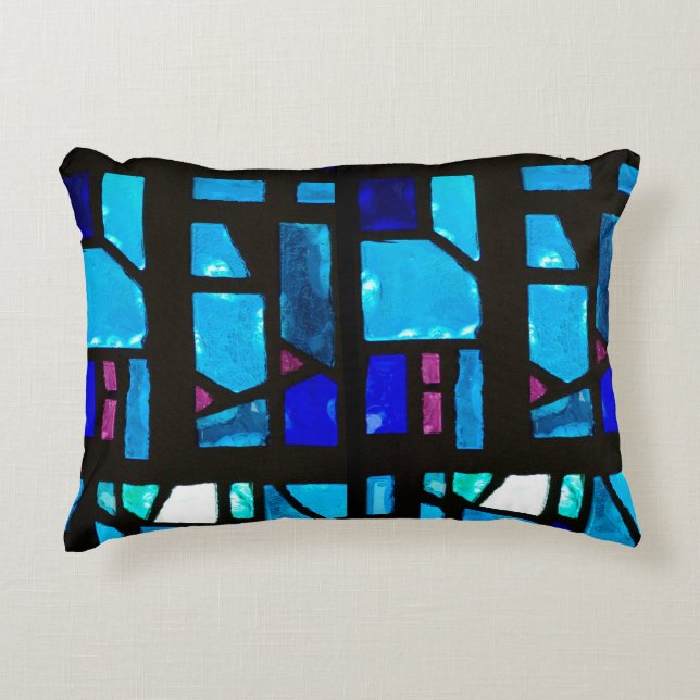 Coussin Accent Blues En Verre Trait (Devant)