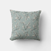 Coussin Accent Botanique Fleurs Fleuris Feuilles Bleu Blan (Recto)