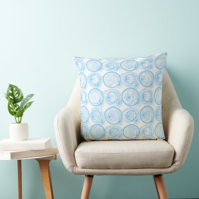 Coussin Accent Cercles Arrière - plans Fleurs Bébé Bleu Bl (Chaise)