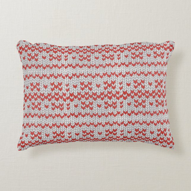 COUSSIN ACCENT DE KNIT NORDIQUE ROUGE (Devant)