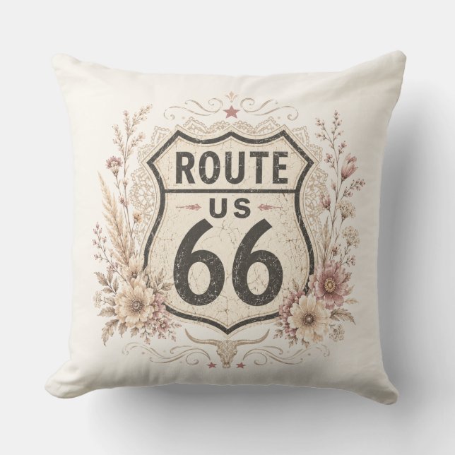Coussin Accent de la route mère florale boho (Recto)