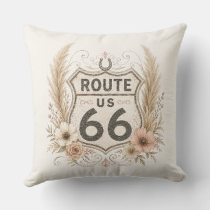 Coussin Accent de la route mère florale boho