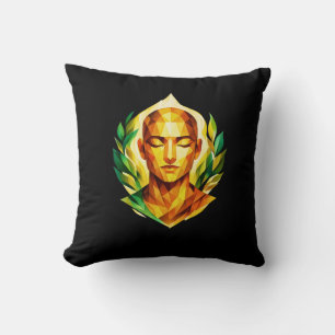 Coussin Accent de portrait facetté serein Spirituel mode