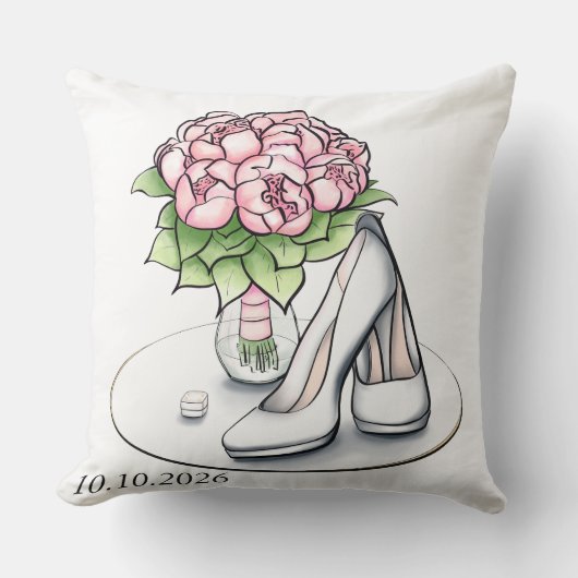 Coussin Accent esthétique minimaliste de mariage (Recto)