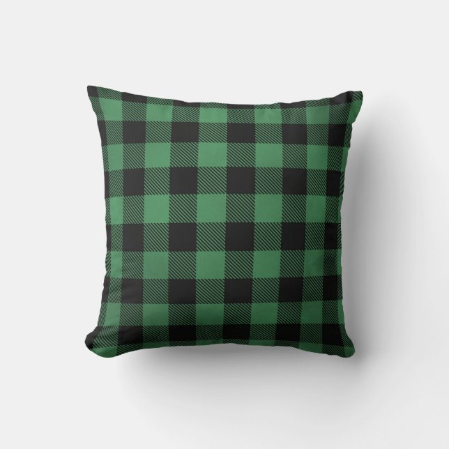 Coussin Accent Evergreen Buffalo Check (Recto)