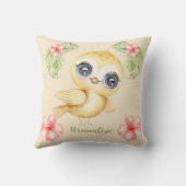 Coussin Accent Floral Tropical Adorable Bébé Oiseau (Verso)