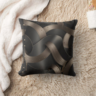 Coussin Accent Masculin Luxueux au Flux de Bronze Moderne